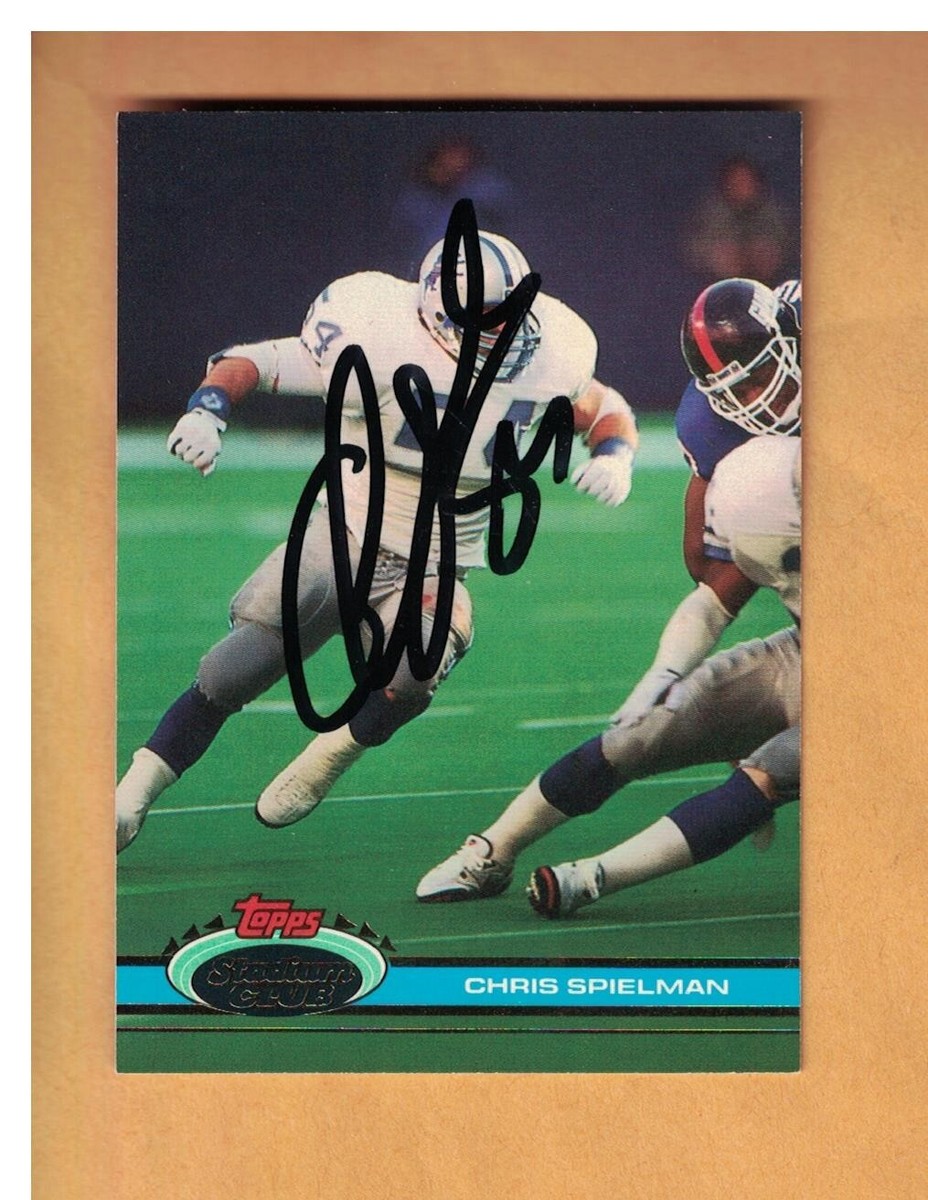 Chris Spielman AUTOGRAPHED 1991 STADIUM CLUB FOOTBALL CARD SIGNED
