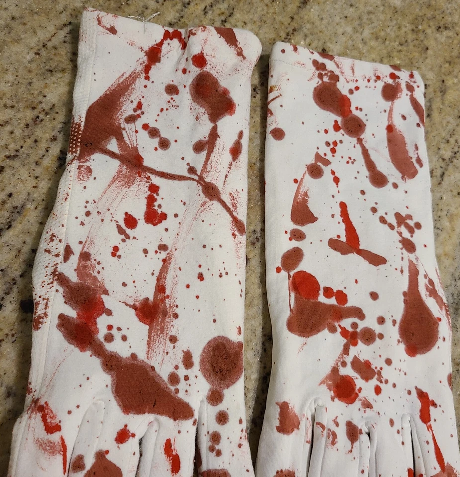 Guantes Disfraz Zombie Terror Sangriento Falsos Formales Largos Elastizados Talla XXL De Colección Foto 4 de 4