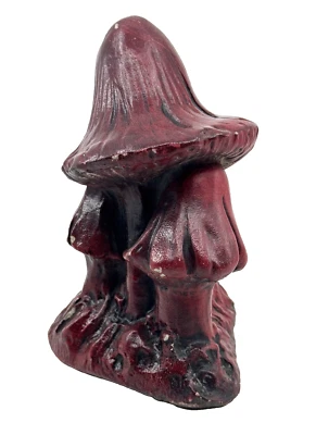 Vintage CONCRETE Distressed GARDEN MUSHROOM Worn STATUE Sculpture MCM Yard DECOR - Image 1 of 4