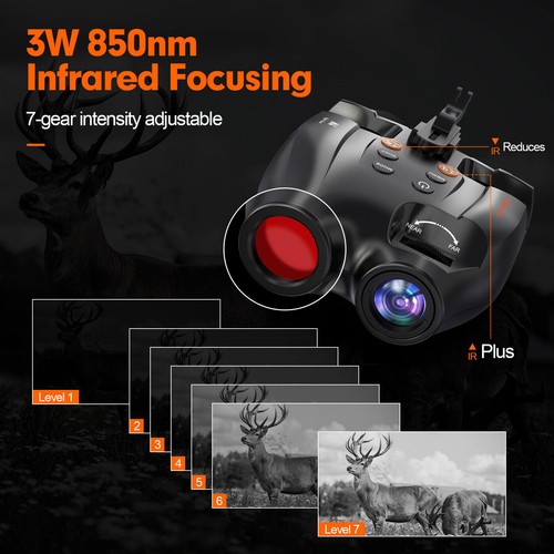 Helmet 3D Nachtsicht Brille IR 1080P Infrarot Fernglas Kopf Halterung mit 32G TF - Bild 8 von 22