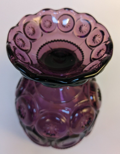 Vintage LE Smith Amethyst Glass Moon & Stars Lidded Compote/Candy Dish - Picture 6 of 8