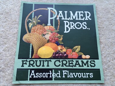 C1920s-30s VINTAGE PALMER BROS FRUCHTCREMES VERSCHIEDENE GESCHMACKSRICHTUNGEN UNBENUTZT PAPIERETIKETT