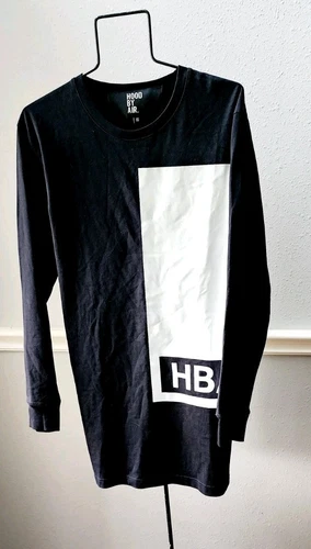 HBA (HOOD BY AIR) Maglione Hood By Air Uomo XS Nero Illusion Block Extender T shirt Maglione Vestito