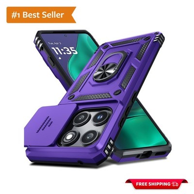 Motorola Edge 2025 Case with Sliding Lens and Kickstand: Purple Perfection