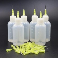 6pcs 50ml Glue Bottle Set w/ 50 Needles Precision Squeeze DIY Craft Tool