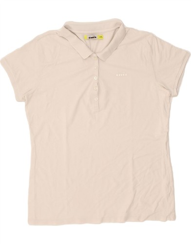 Diadora, DIADORA Womens Polo Shirt UK 20 2XL White MV03