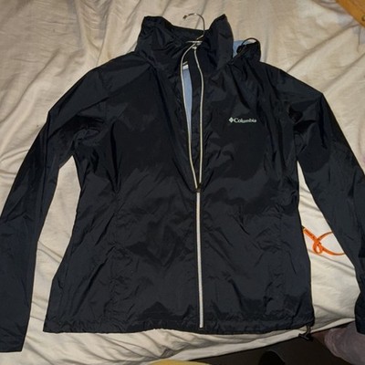 Columbia Women's Black Down Puffer Jacket Hooded Full Zip Short Size L