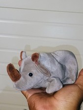 Beanie Baby Spike the Rhinoceros, rare with tag errors 