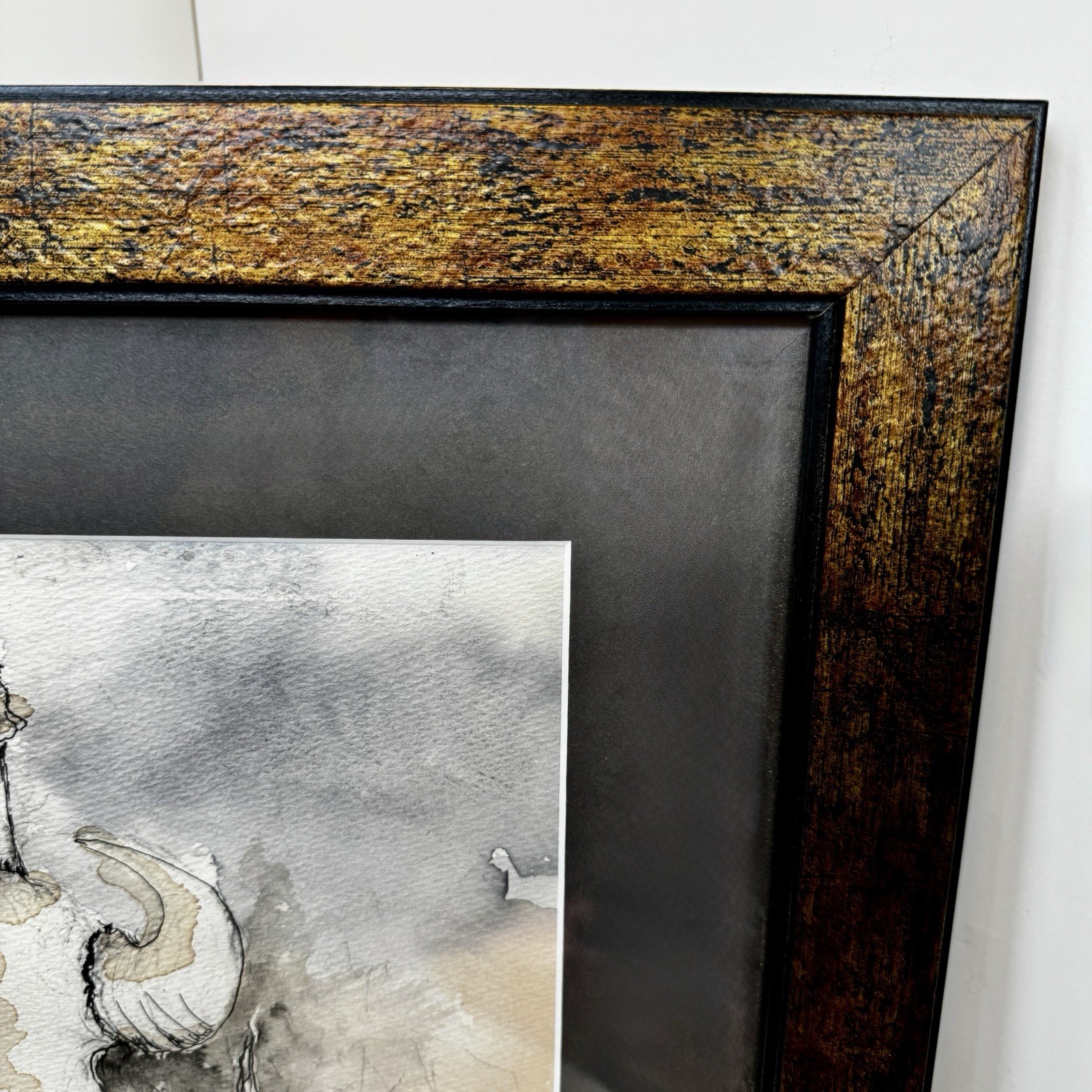 SouthWest Style Watercolor Painting “Buffalo Gone” Framed Art SIGNED by J.Murphy