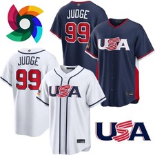NWT Aaron Judge Team USA World Baseball Classic 2026 Home + Away All Stitched Je
