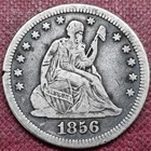 1856 Seated Liberty Quarter 25c VF - XF Details #100448