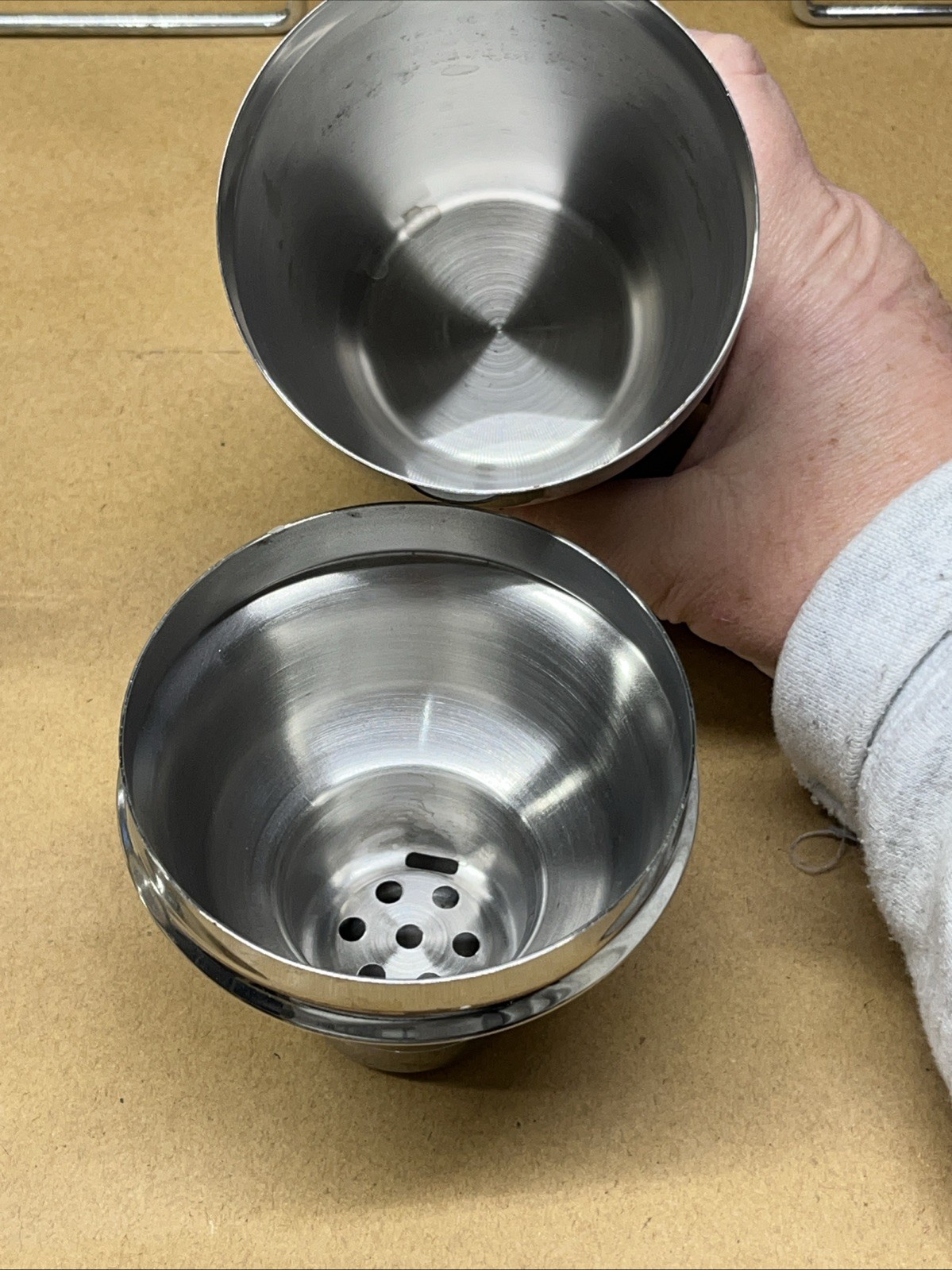 MCM Martini Cocktail Barware Set Shaker & 5 Glasses Silver Modern Rose’s