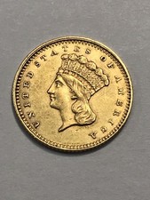1861 P $1 Gold Indian Princess Large Head - Very Nice, You Grade It (#Cf77)