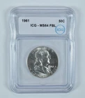1961 Franklin Half Dollar MS64 FBL ICG *3608