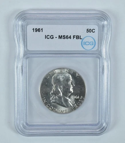 1961 Franklin Half Dollar MS64 FBL ICG *3608