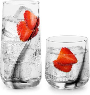 Ascent Black Ribbon 16 Piece Tumbler and Rocks Glass Set