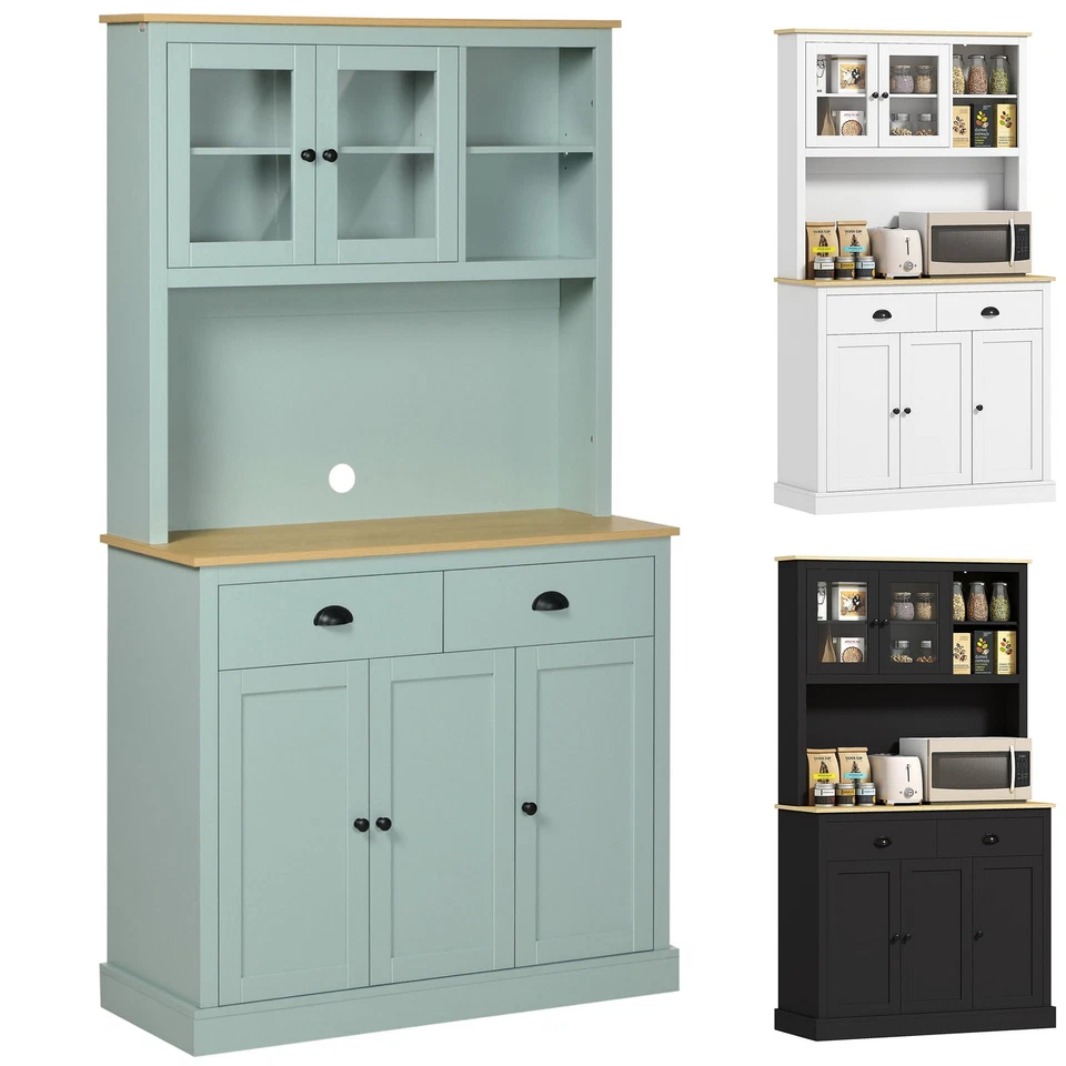 HOMCOM Kitchen Cabinet with Microwave Stand, 71" Pantry Cabinet