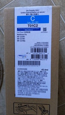 EPSON T01C2 CYAN Ink for WorkForce Pro WF-C529R,WF-C579R,WF-C579Ra, Genuine, OEM