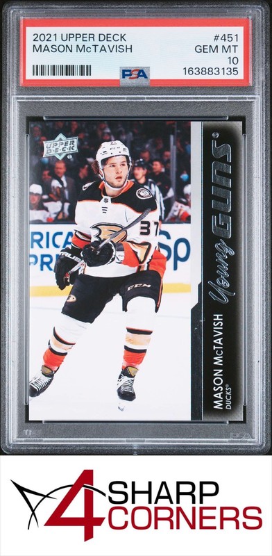 2021 UPPER DECK #451 MASON McTAVISH RC YOUNG GUNS PSA 10