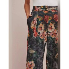 ANTHROPOLOGIE Simone Floral Trousers by EVA FRANCO Wide Leg Pants Small