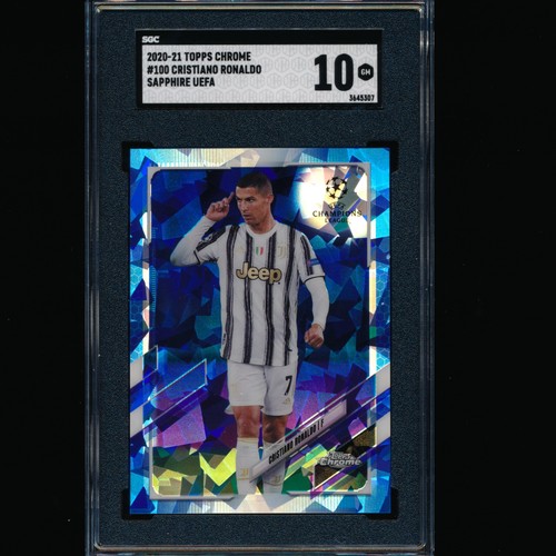 2020 Topps Chrome Sapphire UEFA Cristiano Ronaldo #100 SGC 10 Gem Mint