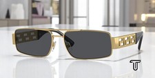 VERSACE VE2257 100287 Gold Dark Grey 60 mm Men's Sunglasses