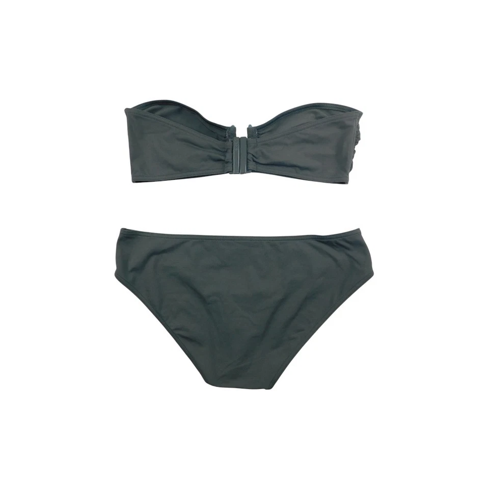 Conjunto de bikini bandeau sin tirantes verde talla 38 pequeño traje de baño de diseñador ERES Paris Foto 2 de 4