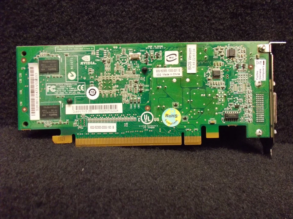 Nvidia Quadro NVS285 Dell p383, Graphic Card, 128 MB, Pci-E, DMS-59. #K-404-10 - Image 2 of 4