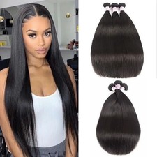 Womens? Premium 20? Straight Human Hair Bundles for Weave Extensions