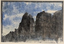 Alois Konrad Schwärzler, Dolomiten, Farbholzschnitt, Handdruck, Tirol, um 1910
