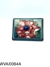 William Moorcroft Trinket Box Lids Mounted for Display Floral Design VGC Rare