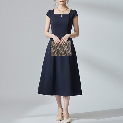 Dior 30 Montaigne Navy Blue Oblique Canvas and Leather Wristlet