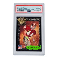 1994 Coke Monsters of the Gridiron GOLD Tom Rathman Psycho #27 PSA 8