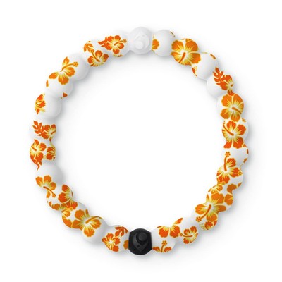 Silikon Perlen Armband für Damen & Herren, Hawaii Hibiskus - extra groß, 7,5 Zoll