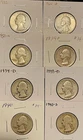 Washington Silver Quarter Lot of 8 - Mixed Dates/ Mint Marks- 90% -