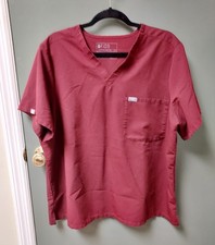 Figs Womens Technical Collection Casma Three-Pocket Scrub Top XXL Burgundy Plus