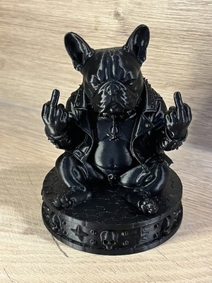 Französische Bulldogge Rock 10 cm Original Deko Figur Rebellenstil Geschenkidee