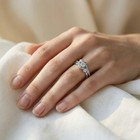 1/2 Ct Lab Grown Diamond 3 Stone Bypass Bridal Set Ring for Women 925 ...
