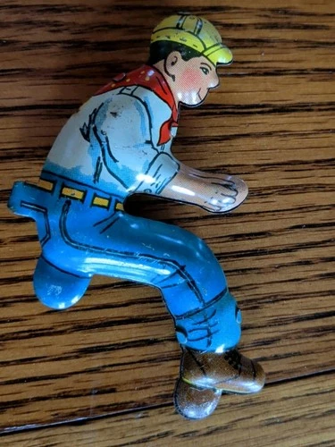 Vintage Marx Tin Wind-up Figure Farm Tractor Farmer Original, Used in other Toys