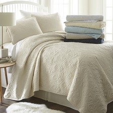 Linen Market Quilt Coverlet Set All Season Microfiber Contemporary Ultra Soft