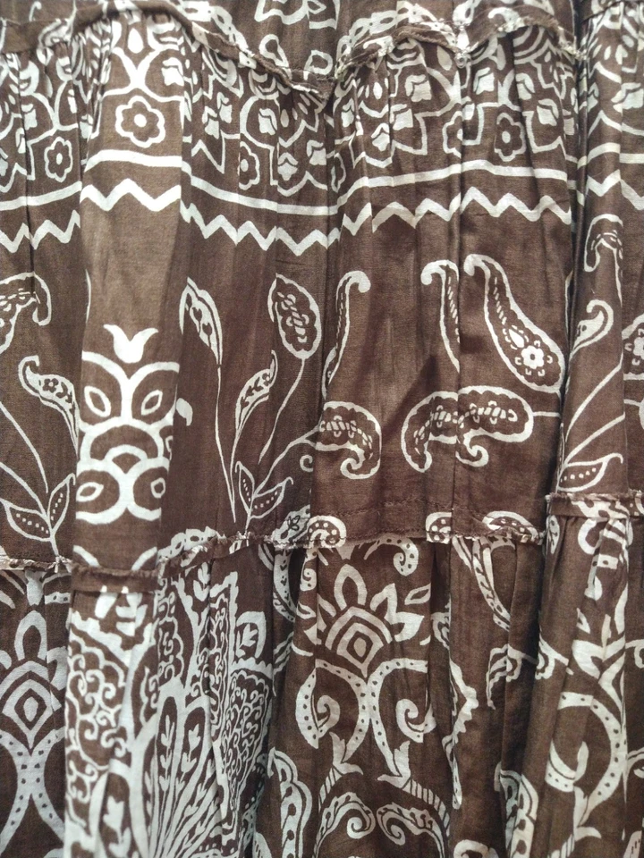 Falda midi Jones New York marrón en capas talla 12 Cottagecore Coquette Boho Foto 2 de 4