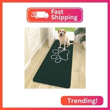 OLANLY Dog Door Mat for Muddy Paws 70x24, Paw Print Design Chenille Mud Mat