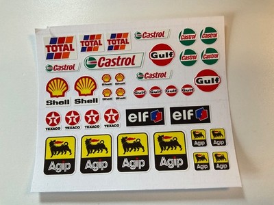 Scalextric/Slotcar Pre-Cut Decal Set A8894 Total, Gulf, Elf, Corgi Die Cast SCX
