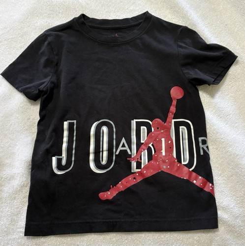 Michael Air Jordan Boys Size 6 T-shirt Black Red Short Sleeve Basketball