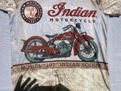 Indian Motorcycle Men's L Short Sleeve Crew Neck Model 101 Scout Graphic Tee