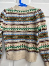 JCrew Crew Cut Girl Wool Sweater Floral Fair Isle Size 8-9