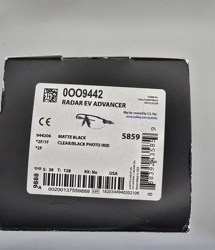 Oakley Radar EV Advancer Matte Carbon PRIZM Trail Torch Sunglasses OO9442-05 38 - Picture 4 of 5