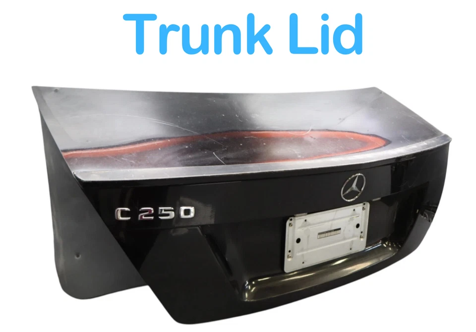 08-14 Mercedes W204 C250 C300 C350 Rear Trunk Lid Deck Shell Panel Black Oem - Image 3 of 4