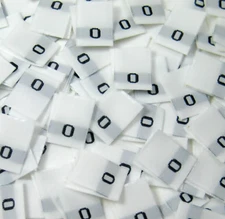 100 PCS WHITE WOMEN TAFFETA WOVEN CLOTHING NUMBER SIZE TAG LABEL - SIZE 0 - ZERO