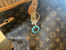Gorgeous blue Flower Bag Charm/keychain